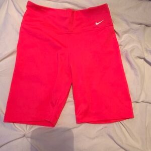 Nike Hot Pink High-Waist Bike Shorts with White Swoosh 💖 brand new never worn